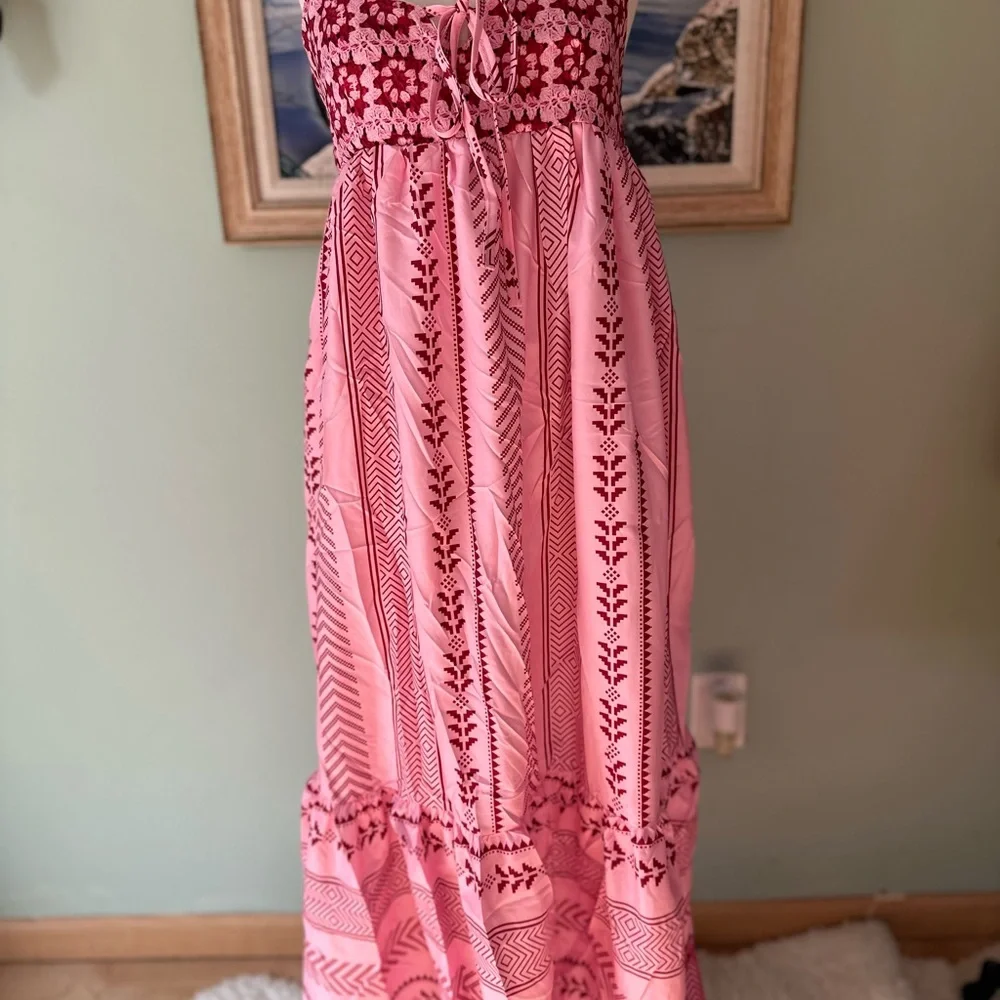 Pink Patterned Maxi Dress - Picture 5 of 9